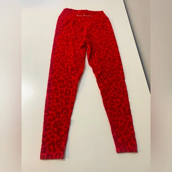Balance Athletica Vitality Red Suede Leopard Legging - Picture 2 of 4